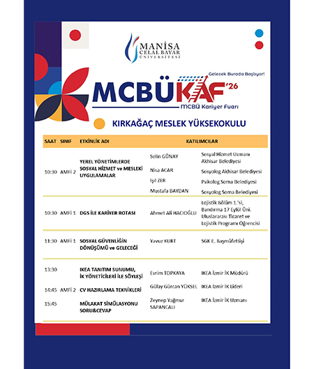 MCBÜKAF'26 Kırkağaç MYO 14.05.2026 Kariyer Günleri